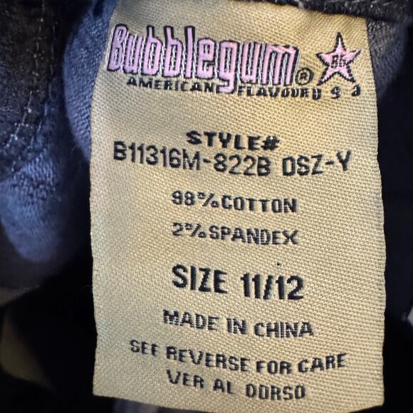 Bubblegum USA Skull Skinny Jeans Black Stretch Y2K Goth Emo Punk Size 11/12 - Picture 8 of 13